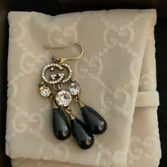 AUTHENTIC NEW GUCCI chandelier drop jewel earrings GG from Gucci in Monaco - Picture 3 of 8